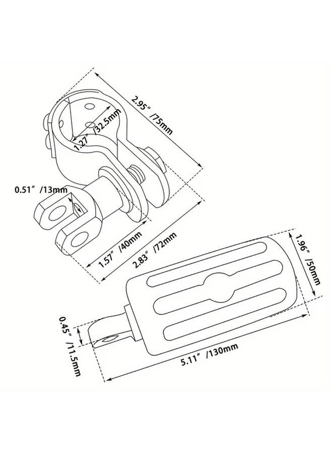 Chrome B Motorcycle Foot Pegs Short Highway Footrests Durable Plastic For Electra Road King Street Glide - Image 3